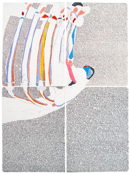 Mark Lammert - RISSE, 2013, Kohle, Stift und Öl auf Papier, 64 x 47 cm